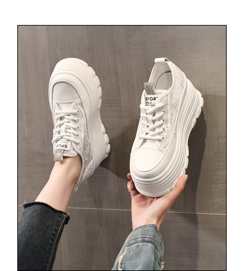 Giày sneaker nữ đế dày lưới thoáng khí phối trắng dễ mặc — Màu đen chi tiết 17