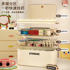 Medicine Box Family Size Multi-Layer Household Transparent Large Medical Emergency First Aid Box Medication Storage Box Large Capacity Medical Cabinet