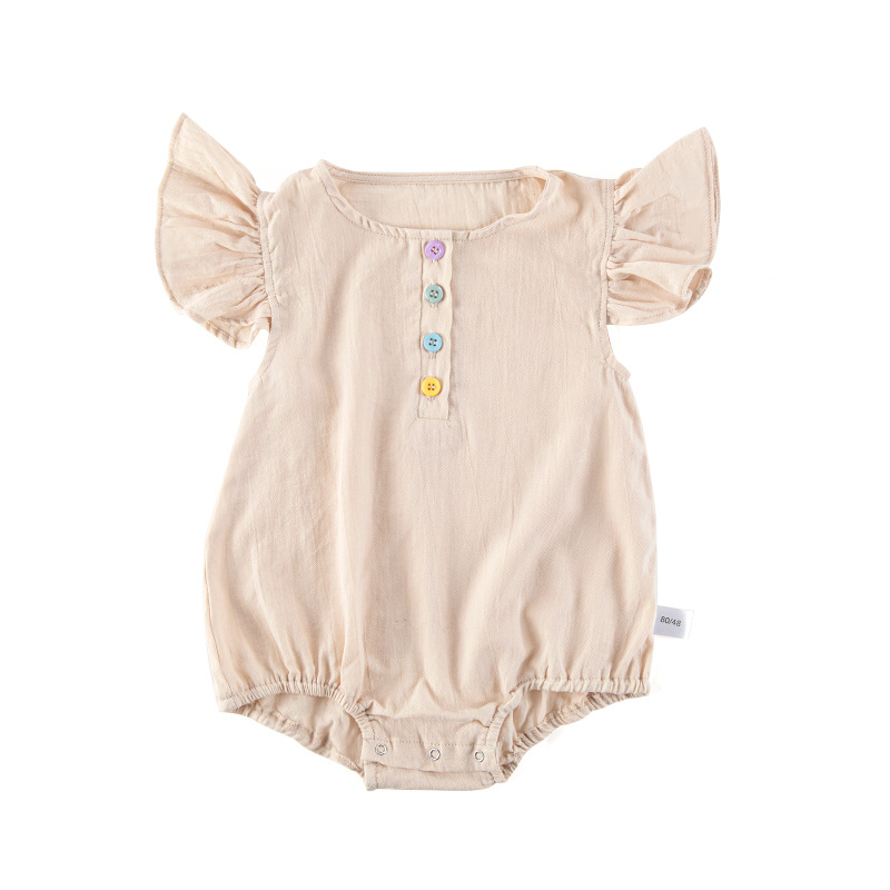 2023 nuevo mameluco del bebé pequeño volando manga vaina ins Estilo nórdico fino mameluco verano Internet celebridad al por mayor