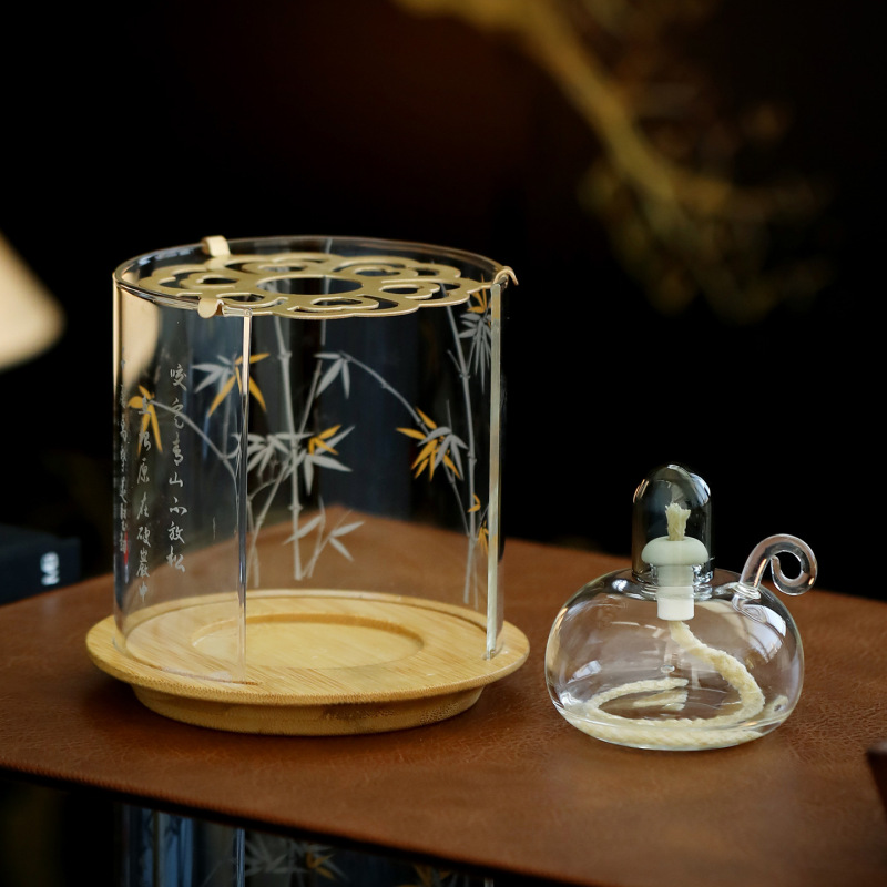High Borosilicate Glass Tea Warmer Set with Alcohol Lamp, Open Flame Tea Rack, Heat-Resistant Tea Stove