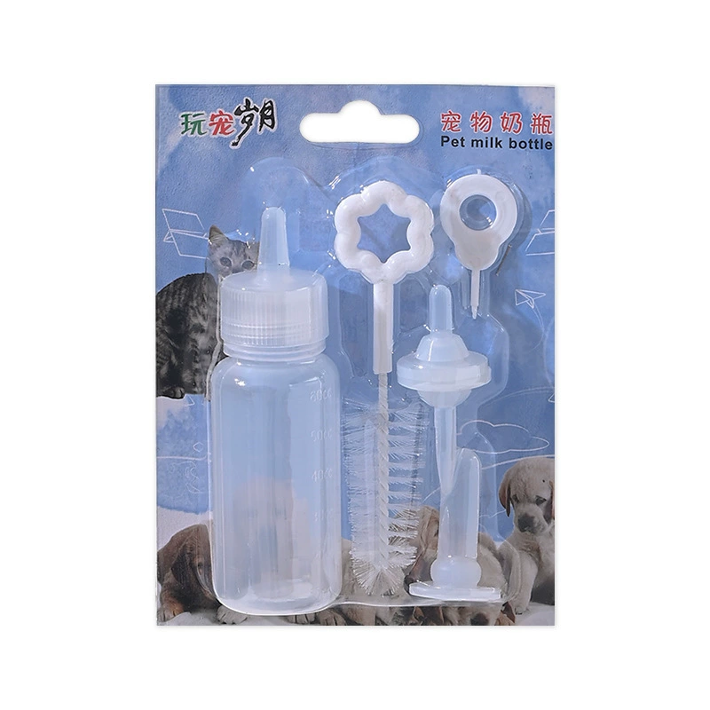 Feeding Bottle Set, 60 ml Silicone Pacifier, 4-Piece Kit, Transparent PVC Bottles