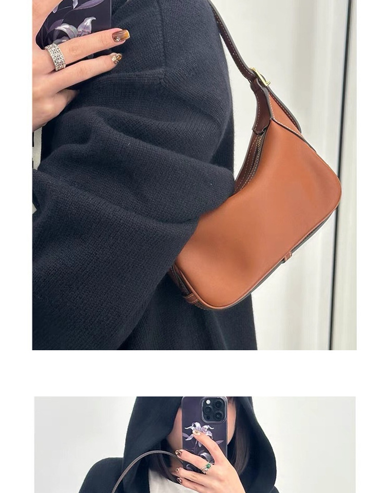 Pomlad in poletje 2024 Nova usnjena torba za cmoke Triumphal Arch Romy pod pazduho, ročna torba za čez ramo, majhna torba za čez ramo_voghion.com