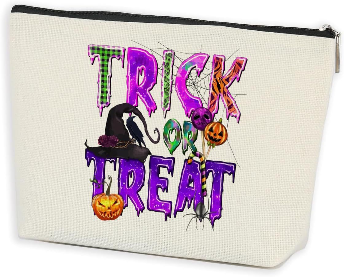 Transfronterizos Amazon Halloween maquillaje letras Halloween brujas maquillaje bolsa bolsa de almacenamiento lino fábrica directa