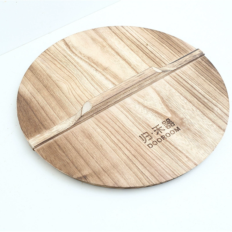 Тун деревянная крышка из цельного дерева круглая крышка для вока Бытовая старомодная большая железная крышка для кастрюли Деревянная Крышка для водяного цилиндра оптом