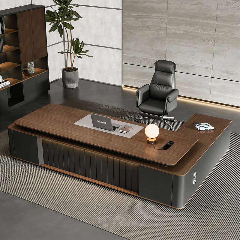 Shengli Light Luxury Boss Desk and Chair Combination Simple Modern Thickened Paint Leadership President Manager Supervisor Desk Executive Desk Shengli Light Luxury Boss Desk and Chair Combination Simple Modern Thickened Paint Leadership President Manager Supervisor Desk Executive Desk