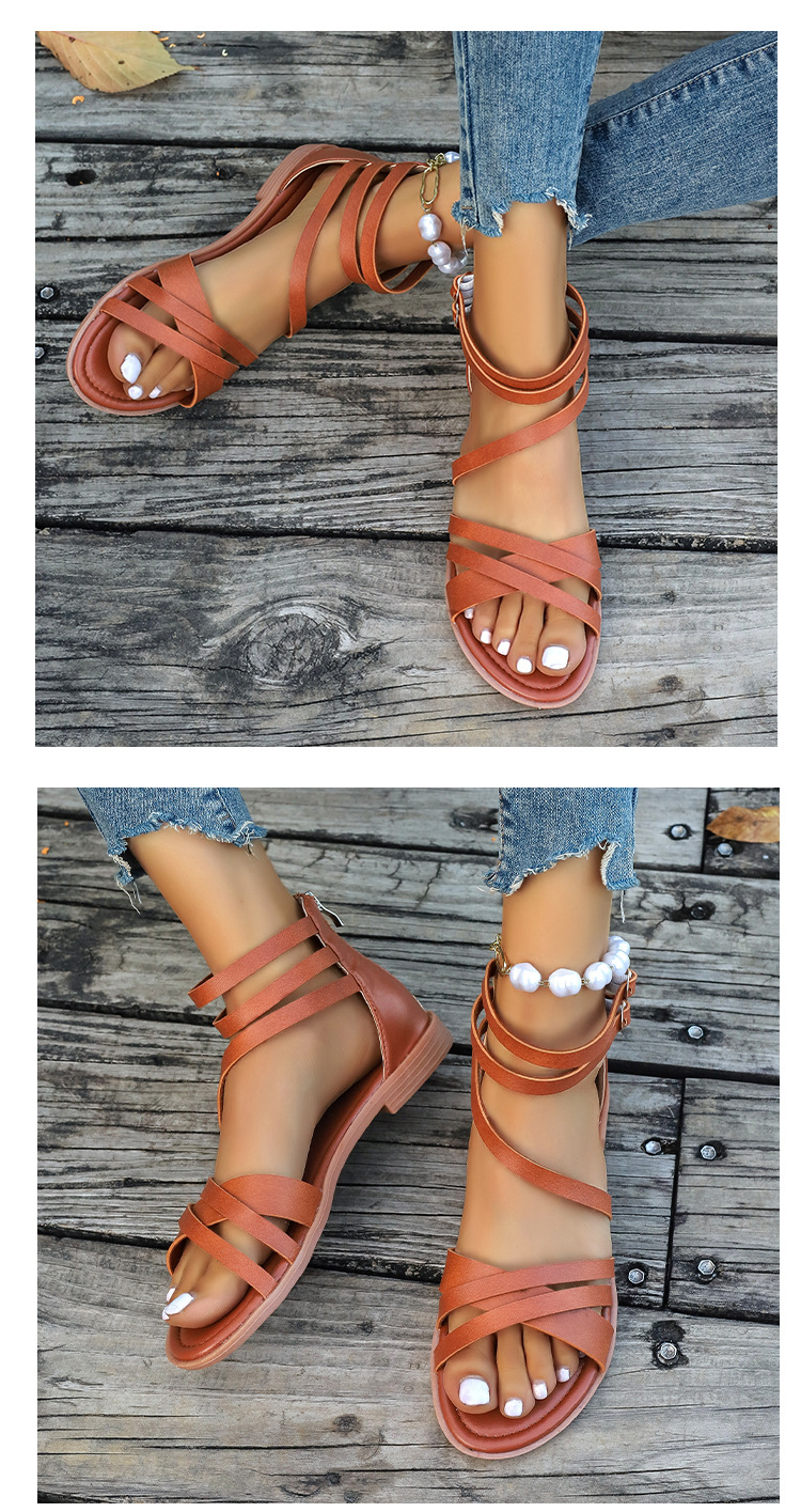 Women's Roman Style Solid Color Open Toe Roman Sandals display picture 11