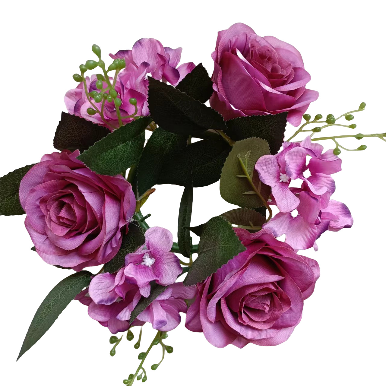 Estilo Europeo artificial Rose Garland 20CM Garland Candelabro de Navidad decoración ventana apoyos mesa de comedor decoración de la boda flor falsa