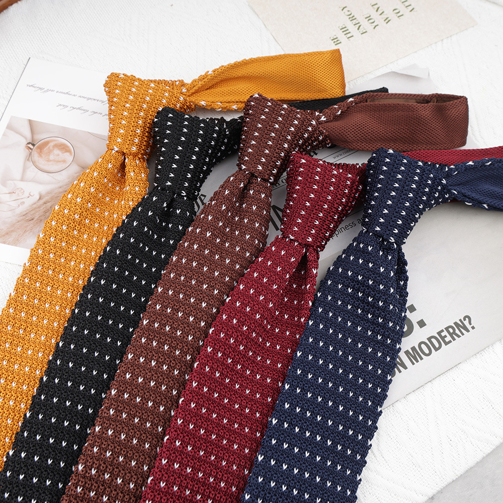 工厂现货直供休闲窄款6CM彩色韩系毛线针织领带欧美男女同款装饰