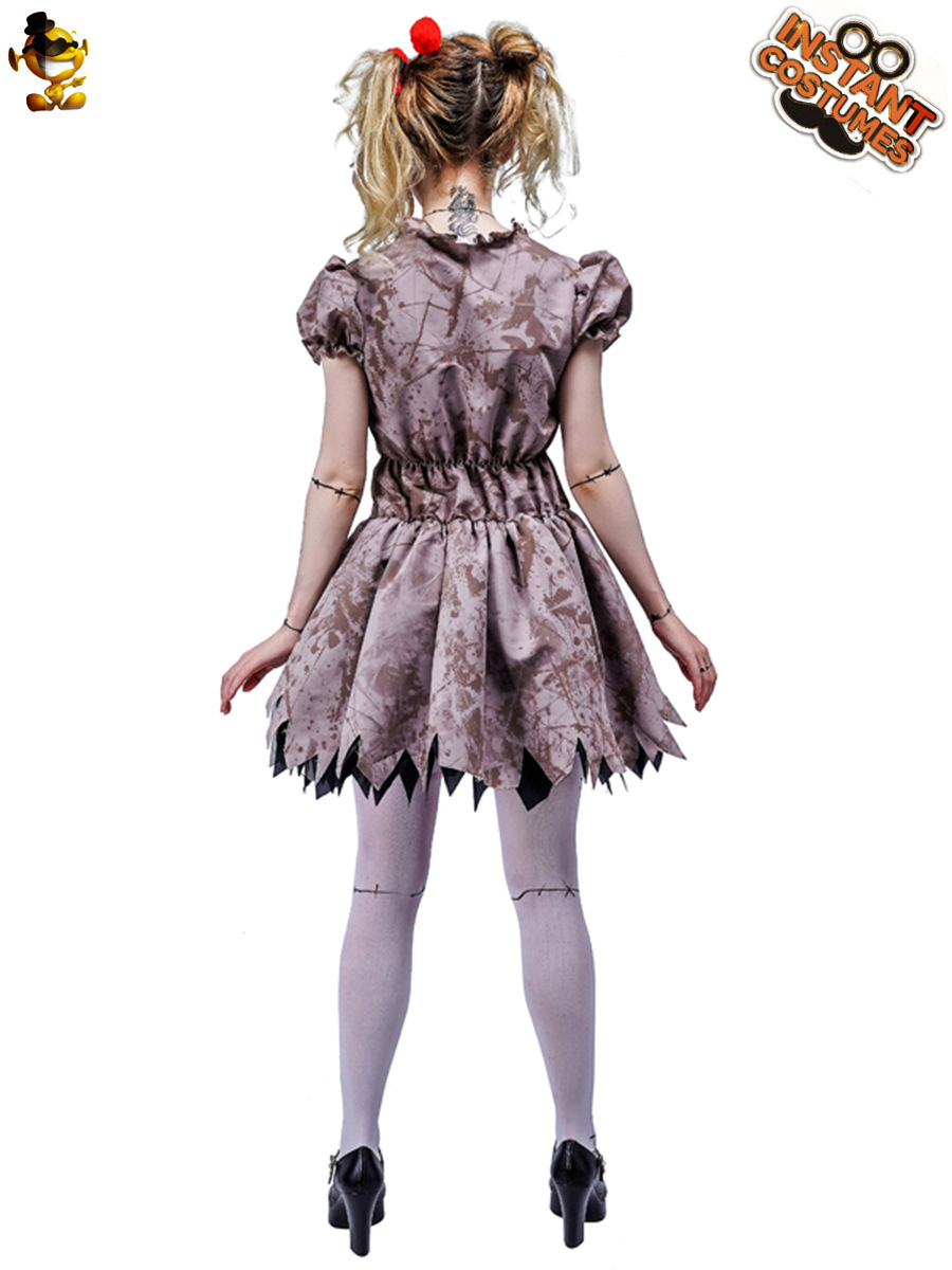 Mujeres adultas horror sangriento Zombie línea payaso traje de Halloween Cosplay traje del funcionamiento de la etapa
