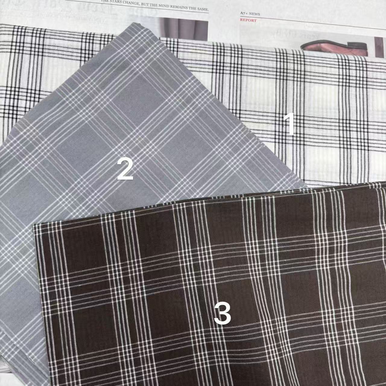 全棉复古春夏色织大格子童装睡衣连衣裙包包抱枕帽子布料衬衫格子