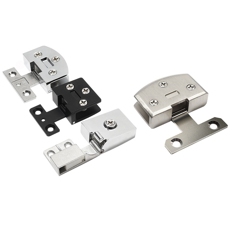 Bisagra de puerta de vidrio Bisagra de cobre Bisagra de puerta de gabinete Clip de vidrio sin orificios Vitrina de vidrio Clip de vidrio de puerta simple y doble