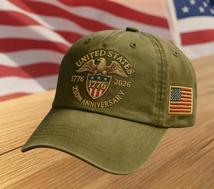 Nuevo sombrero de impresión transfronteriza para hombres hace viejos sombreros de béisbol retro Europeos y estadounidenses 250 años conmemorativo sombrero de lengua de lazo