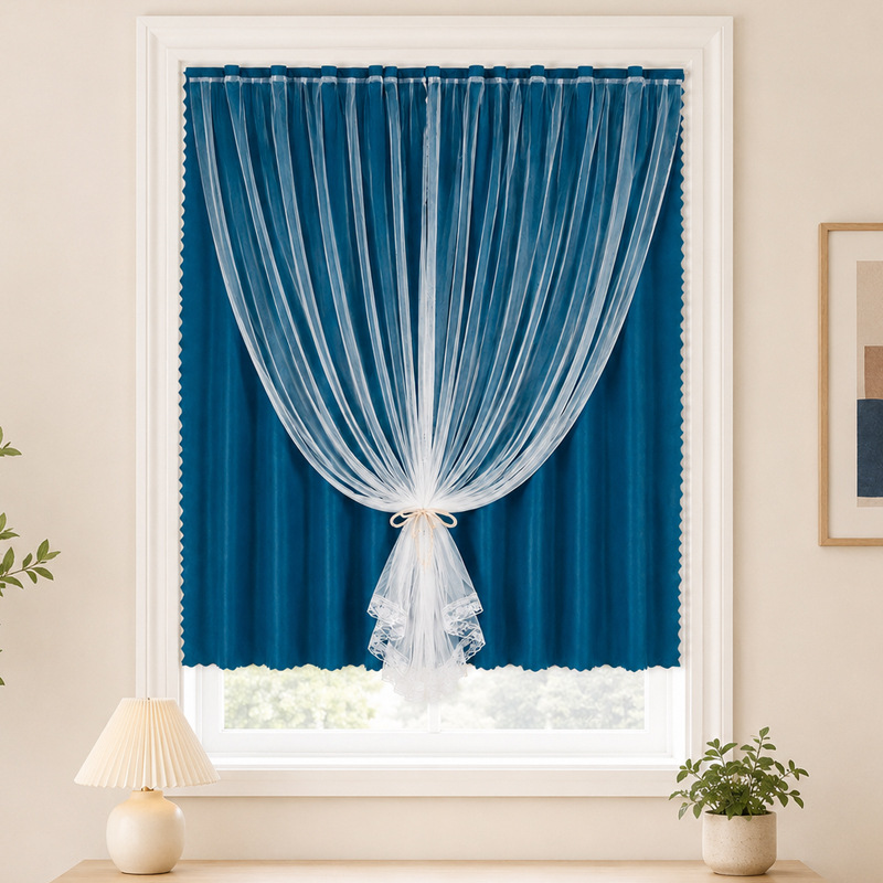Cerradura especial sin agujeros cortina de velcro ventana flotante cortina autoadhesiva de alquiler cortina simple