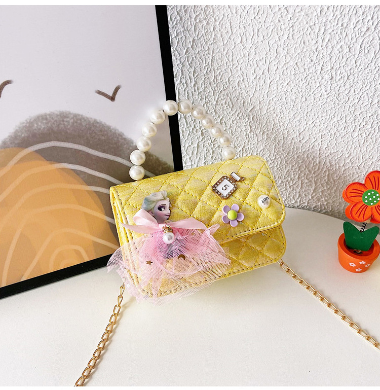 Niños Aisha princesa bolso de dibujos animados estilo coreano flash oro hombro mensajero bolsa chica Chanel estilo lindo bolsa