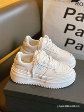 真皮厚底小白鞋女款2025新款秋季增高女鞋子休闲透气运动板鞋爆款