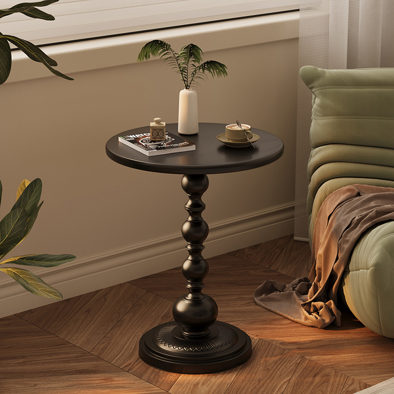 Light Luxury Sofa Side Table for Living Room, Small Home Coffee Table, Vintage Corner Table, Ironwork Bedside Storage, and Compact Round Table for Balcony