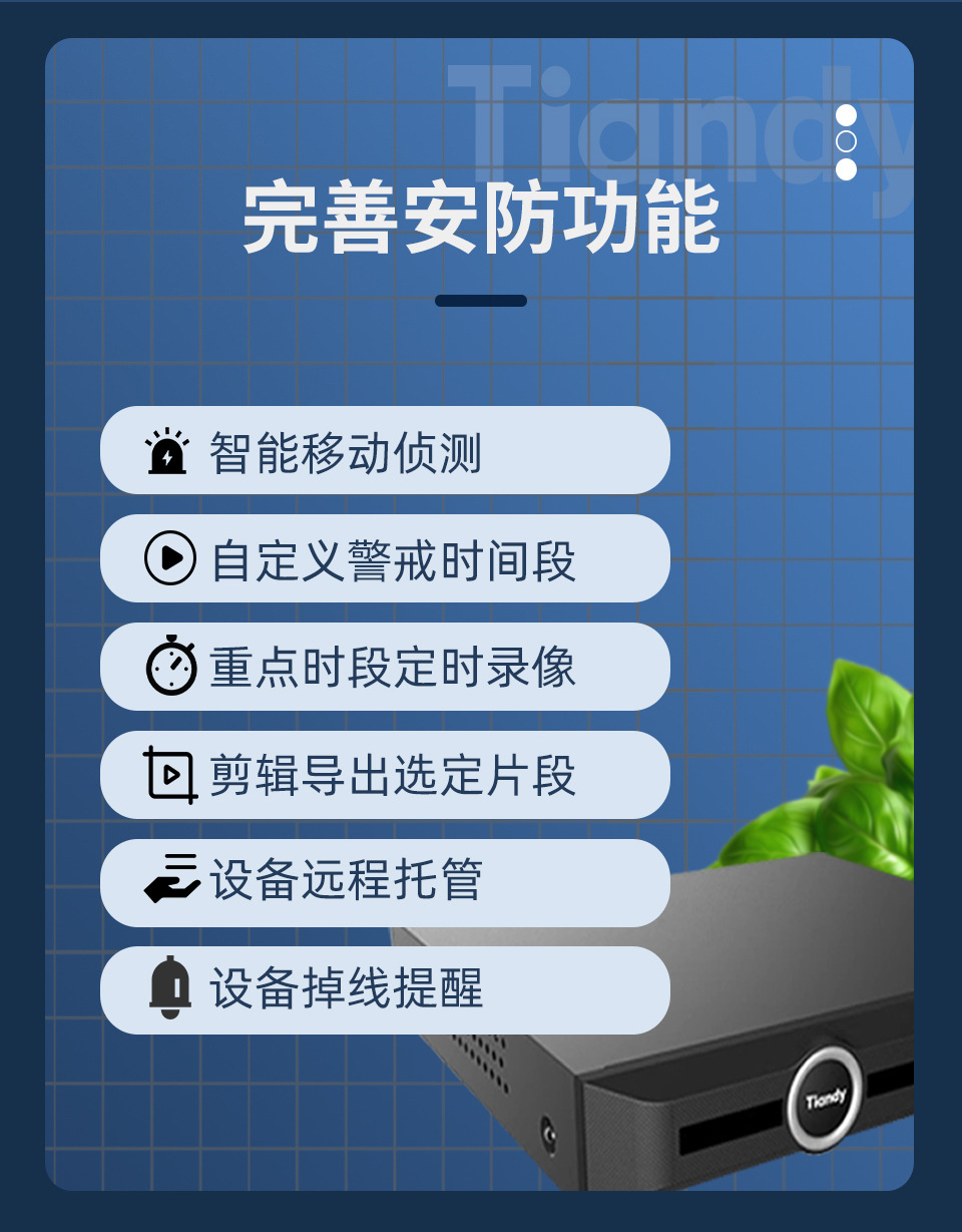 Tiandy天地伟业12路1盘位NVR手机远程网络摄像机录像机商用