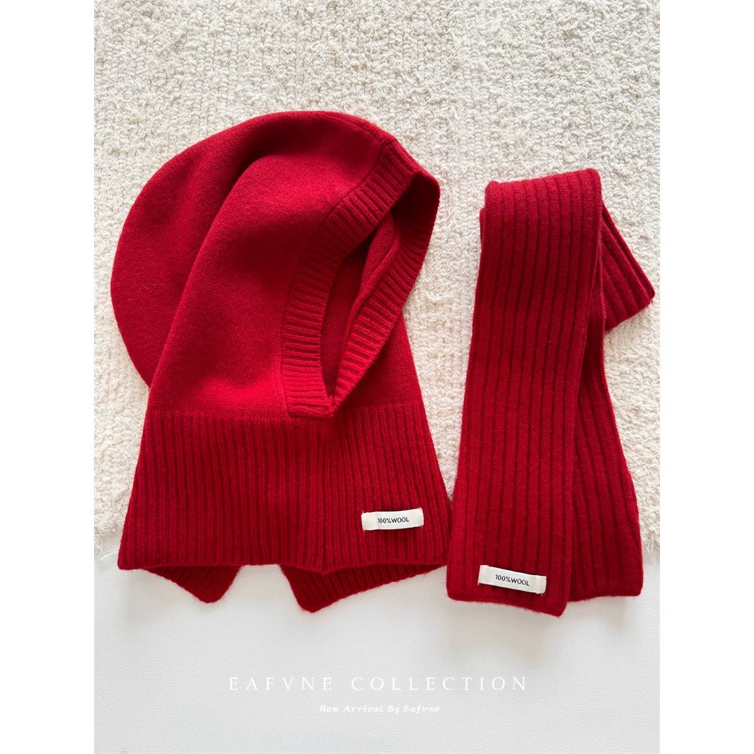 100% шерстяная балаклавская шапка перчатки рукав цельный набор шапки показывает лицо маленькая вязаная шерстяная шапка