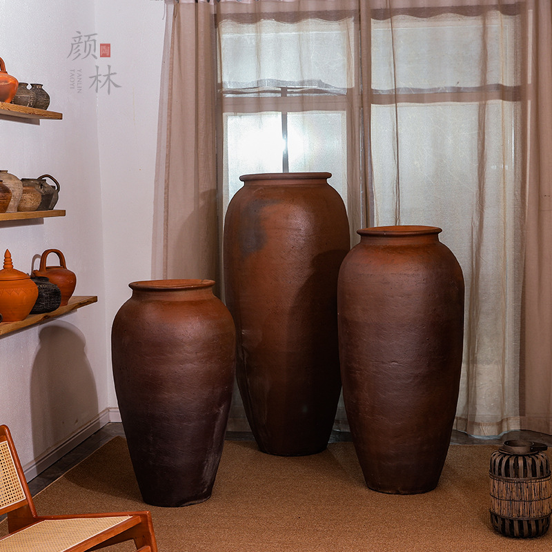 Botella de cerámica de gran tamaño de suelo de caviar de color de cerámica delgada de altura de 1,6 m combinación de vasos de cerámica silenciosos botella de vestíbulo del hotel