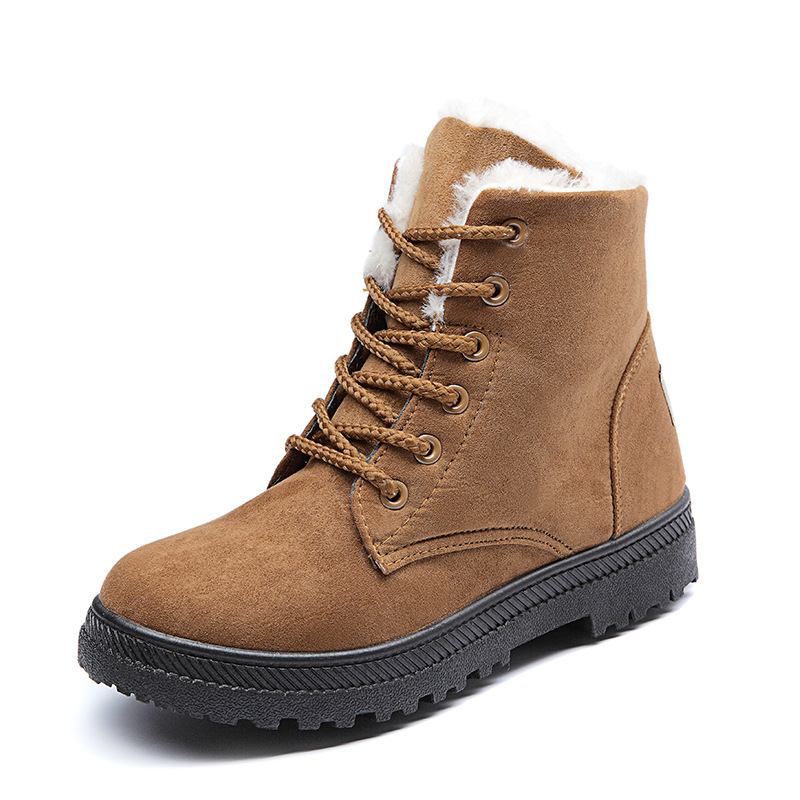 Jinjiang zapatos botas de nieve transfronterizas zapatos de algodón de mujer integrados de piel más tamaño botas de mujer botas de nieve estilo coreano zapatos cálidos de invierno