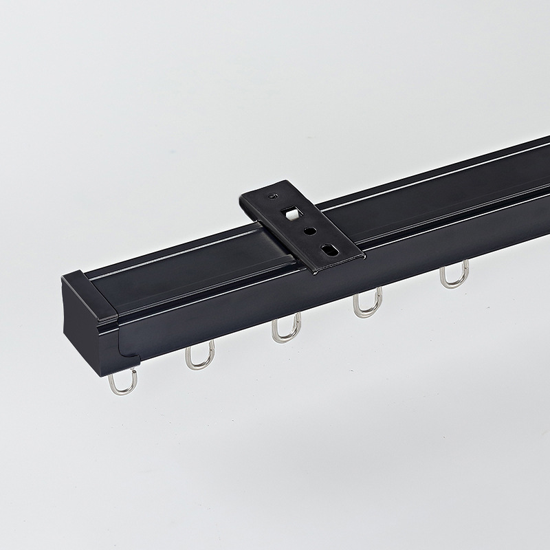 Gancho de riel deslizante de cortina de riel engrosado 90 grados riel de cortina de aleación de aluminio polea de doble riel deslizante silencioso montaje superior