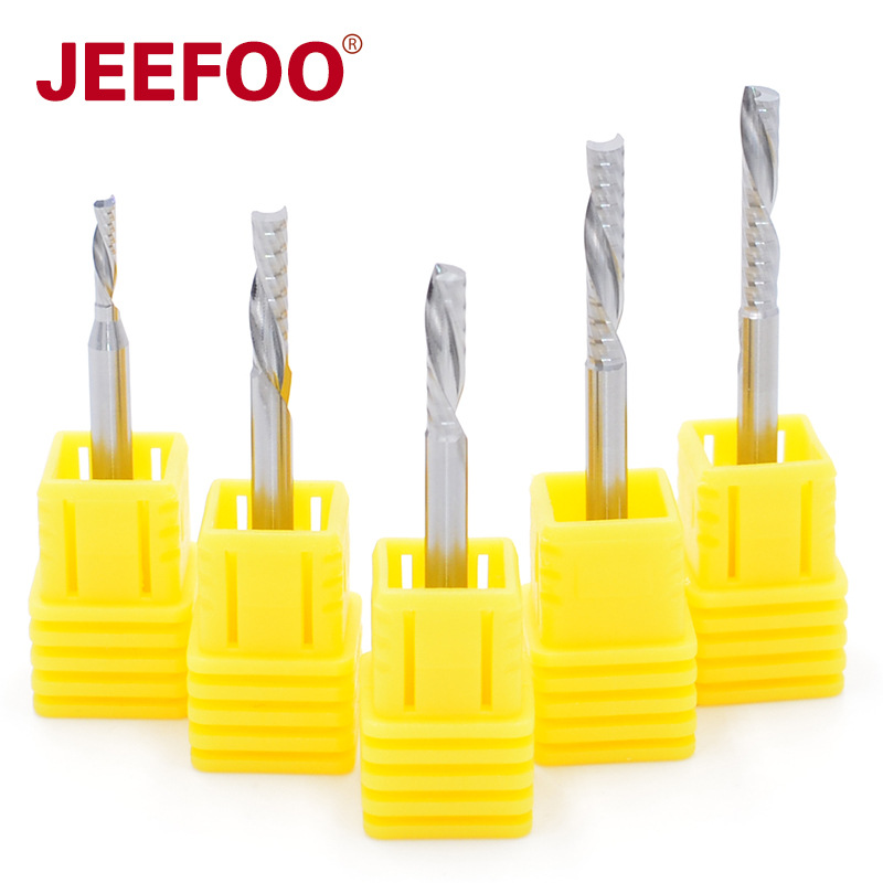 杰峰3.175毫米AA级单刃左旋铣刀螺旋下排屑铣刀铝基板铝用雕刻GQ