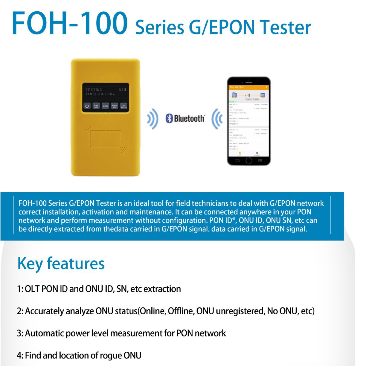 �����˺˲��ǲ����Ǳ���FOH-100 Series GPON Tester