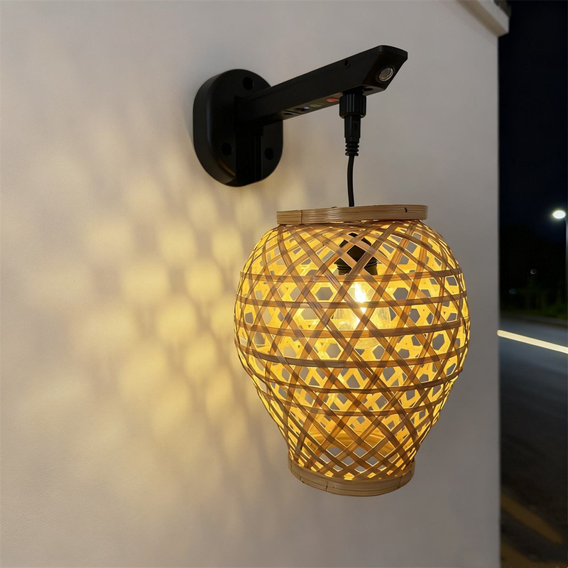 Bamboo Lanterns, Solar-Powered Waterproof Wall-Mounted Lanterns, Scenic Villa Garden Landscape Lights, Courtyard Wall Decoration Lanterns Bamboo Lanterns, Solar-Powered Waterproof Wall-Mounted Lanterns, Scenic Villa Garden Landscape Lights, Courtyard Wall Decoration Lanterns