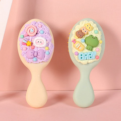 手工奶油膠氣墊按摩梳小巧可愛少女心隨身便攜兒童奶油膠梳子批發