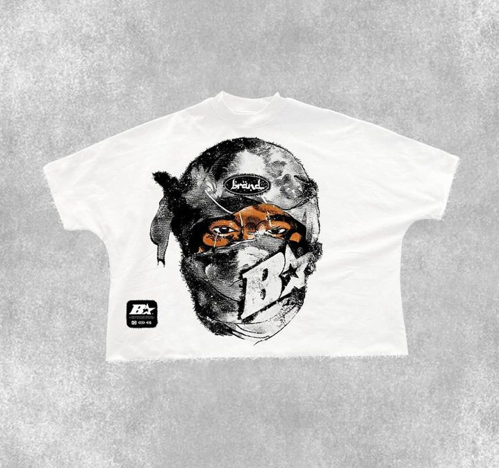 ルーズカジュアル柄Tシャツ 新原宿ヒップホップサイズ 和風レトロコットンプリント ゆったりオーダー半袖|undefined