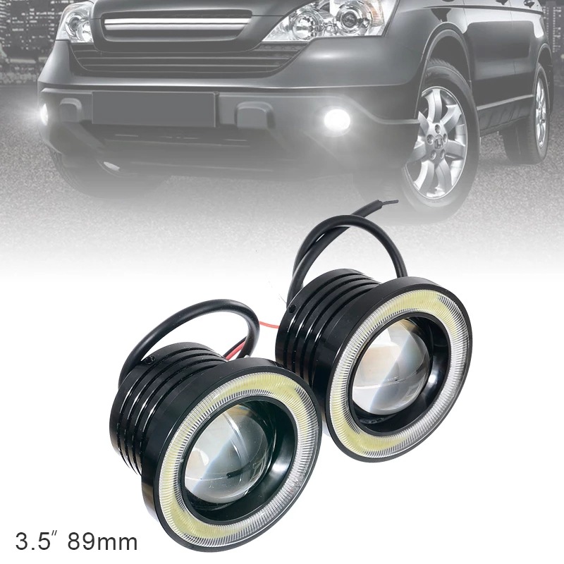 Ángel transfronterizo ojo lámpara de niebla COB apertura 2.5 3.0 3.5 pulgadas automóvil LED redondo luz de viaje diurna