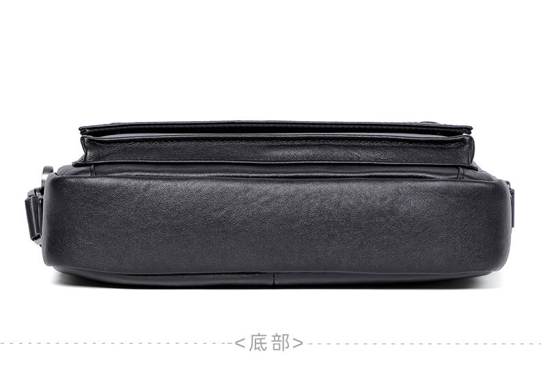 Túi đeo chéo nam da bò thật kiểu ngang cỡ nhỏ 29×11×17 cm — Màu đen chi tiết 17