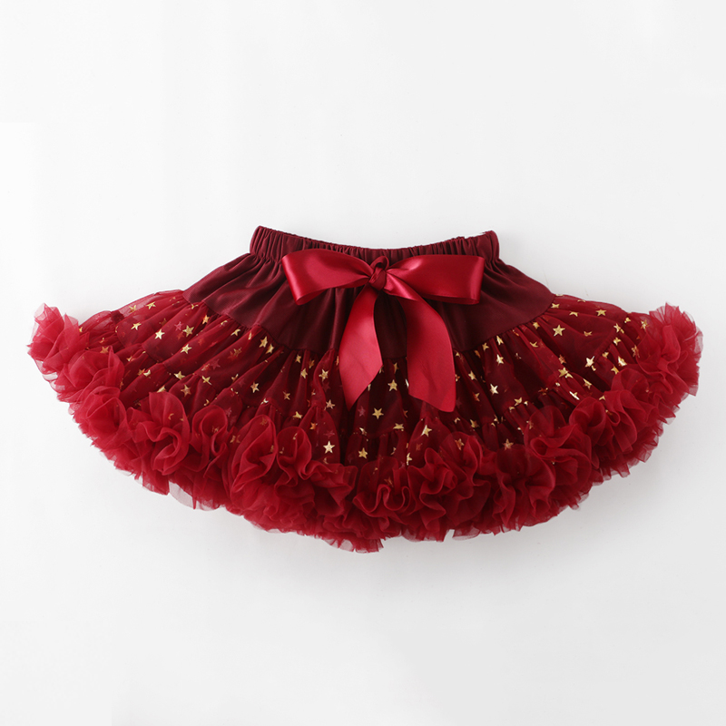 French tutu skirt girls' short skirt new wine red children's baby skirt western style Princess fluffy skirt