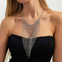 XYSXYS欧美跨境饰品 ins镂空设计感编织网锁骨链 搭配摩登多层流