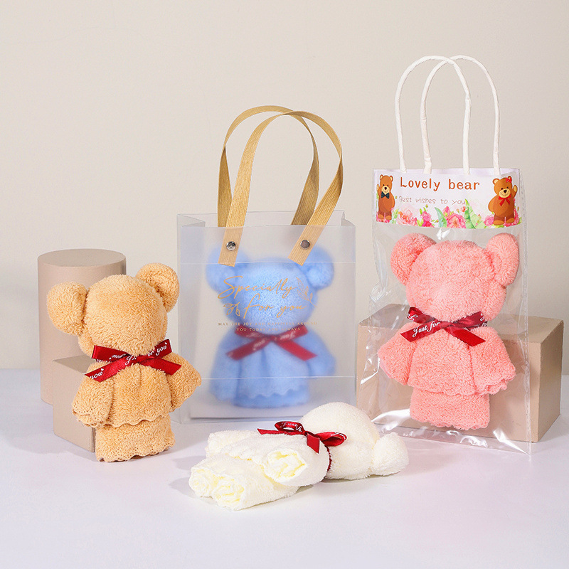 Bear towel hand gift creative towel gift wedding gift practical logo opening activities small gifts