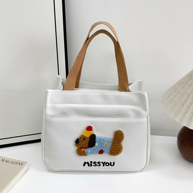 新しい高価値ダックスフントキャンバストートバッグ、シンプルで持ち運びに便利な仕事や通勤用の小さなトートバッグ、ランチバッグ|undefined