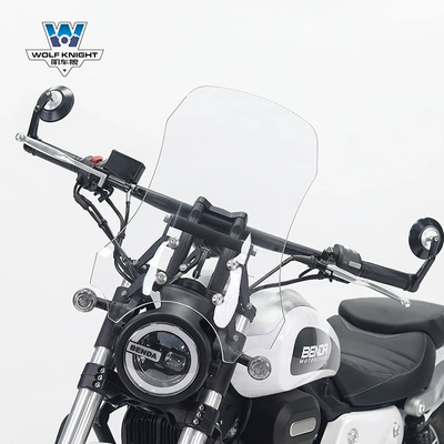motorcycle modification adjustable height, Motorcycle front windshield - wollastonite-300-transparent-50cm-high-with-navigation-bracket-rod