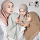 Double-Layer Chiffon Headscarf for Arab Women, Swallowtail Headscarf, Monochrome Ethnic Hijab, Southeast Asian Wrap, Versatile Long Scarf