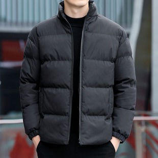 Winter Cotton Jacket in Stock for Couples, Korean Style Casual Trendy Winter Stand Collar Slim Cotton Coat for Men and Women