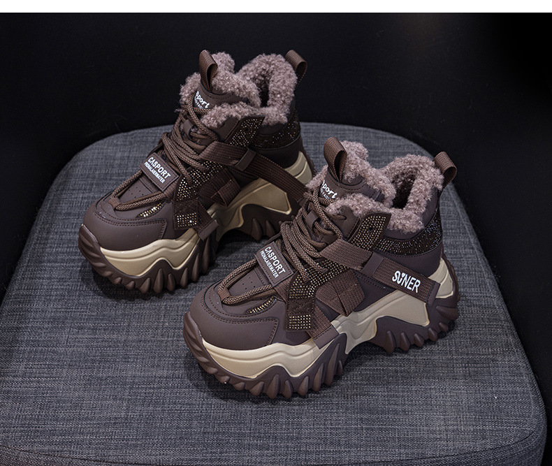 Giày sneaker nữ đế dày phong cách Hàn Quốc, lót lông cừu giữ ấm, tăng chiều cao — M2993 Trắng một lớp, M2993-1 plus nhung xám, M2993 plus trắng nhung, M2993-1 plus nâu nhung chi tiết 17