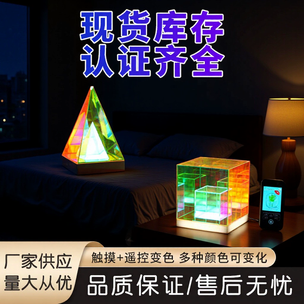 Настольная лампа-ночник для создания атмосферы, имитирующая игровой компьютер, стереокуб, треугольная, маленькая настольная лампа, ночник, популярная среди интернет-пользователей