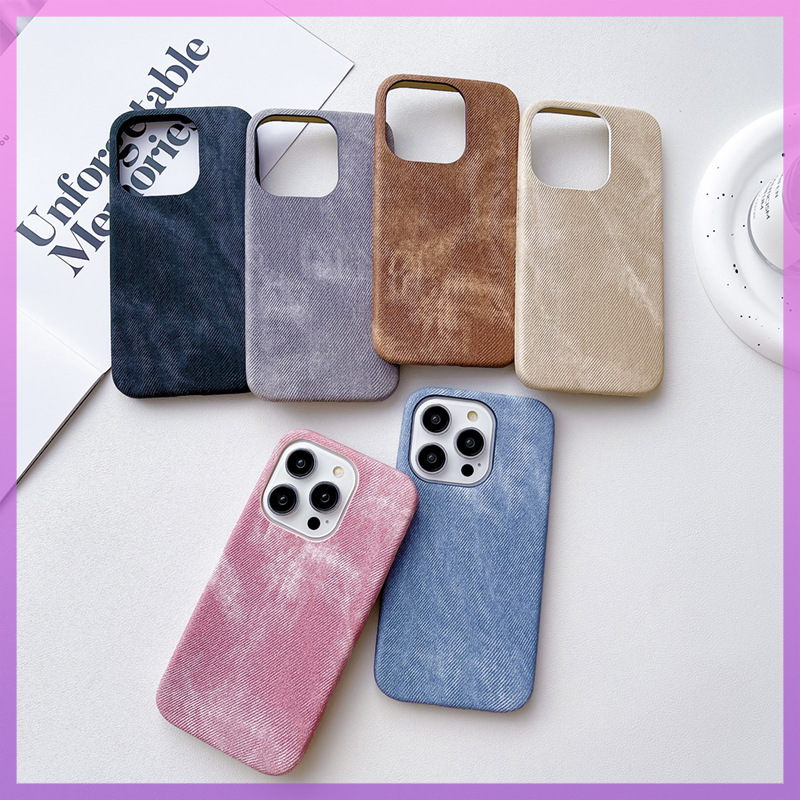 Suitable for Apple 16 Mobile Phone Case 14Promax Canvas Denim 15 iPhone 13 Internet Celebrity 12 Anti-Fall 11 Male Case
