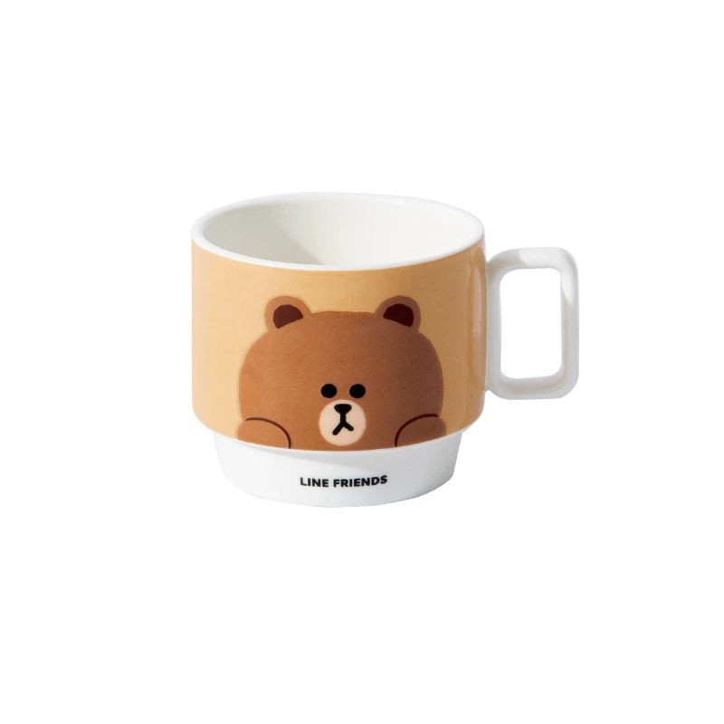 LINE Friends керамическая холодная бутылка для семьи, мультфильм, пара, пара стаканов для воды, высокий дизайн, новый водяной cup