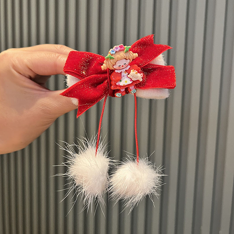 벽돌 빨간 Y4-2 머리핀