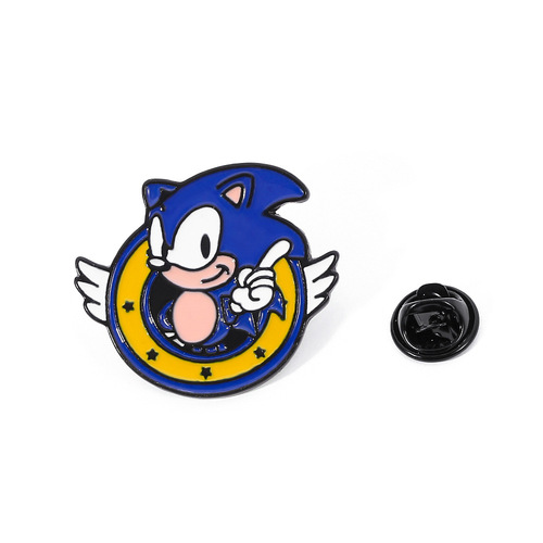 Cross-border game anime Sonic the Hedgehog Sonic brooch cartoon enamel pin backpack clothing accessories