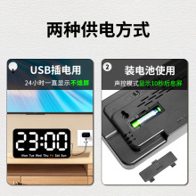 电子钟数字时钟壁挂式插电长亮led大屏时间显示器桌面钟表夜光墙