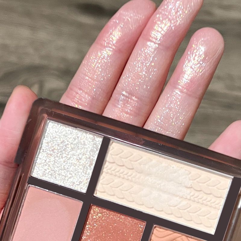 Sombra de ojos de siete colores 03 Color tierra mate Un plato Multiusos sin maquillaje Lentejuelas Sombra de ojos Cowherd Sombra de ojos Plato completo