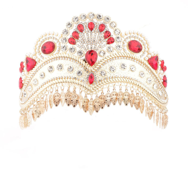 Set di gioielli da sposa corona oro e orecchini con strass_voghion.com