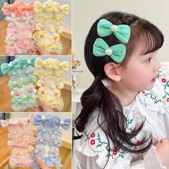 蝴蝶結髮夾布藝花朵發卡公主寶寶女童劉海夾兒童髮飾不傷發碎髮夾