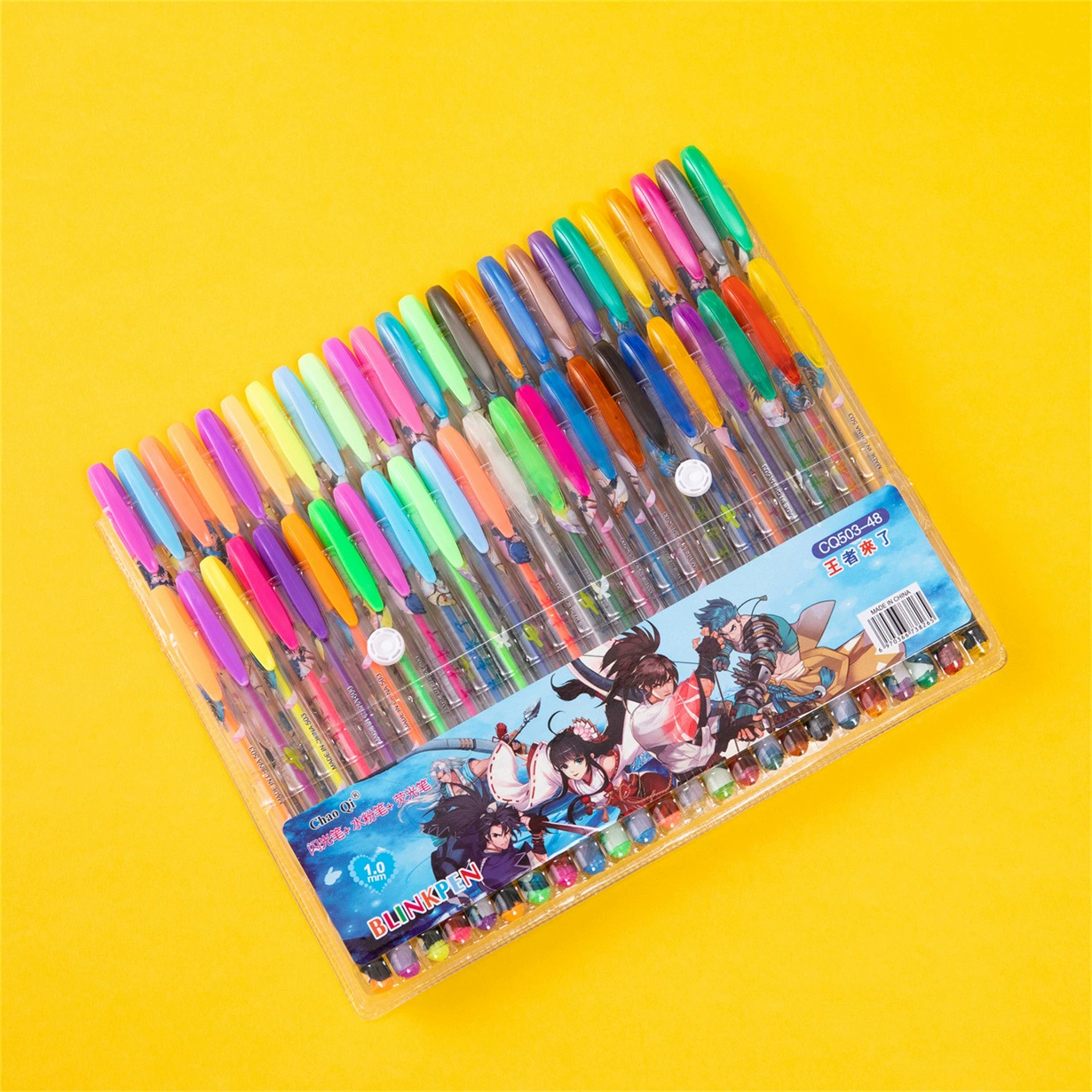 Flashing gel, multicoloured coloured pencils for students, brush, set, print, 1.0mm, factory direct supply